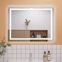 Aica Sanitaire - 900x600mm Bathroom Mirror with led Lights, Anti Fog Touch Sensor Switch Wall Mounted IP44 Waterproof and Dustproof