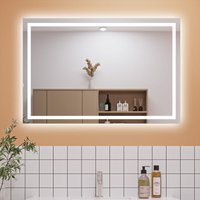 Aica Sanitaire - 1500x800mm Bathroom Mirror with led Lights, Anti Fog Touch Sensor Switch Wall Mounted IP44 Waterproof and Dustproof