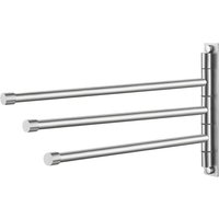 Tinor - Bathroom Towel Rack 3 Arm Swivel Towel Bar Wall Mounted Towel Rack Storage Organizer SUS304 Stainless Steel Brushed Finish