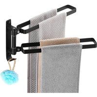 Tinor - Bathroom Towel Rack No Drilling, 304 Stainless Steel Wall Mounted Towel Holder with Two Swivel Bars