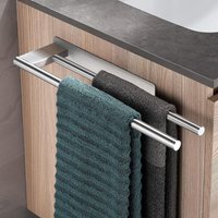 Ymyny - Bathroom towel rail without drilling, self-adhesive double towel rail made of 304 stainless steel, wall-mounted double arm