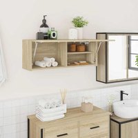 Bathroom Wall Cabinet Sonoma Oak 80x25x30 cm Engineered Wood vidaXL