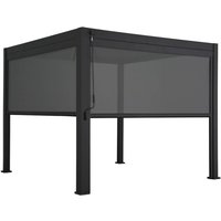 Louvered pergola aluminium 3 x 3m V2 and 2 3m blinds anthracite - Triomphe