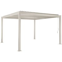 Louvered pergola aluminium and steel 3.6 x 3.6m beige - Palace