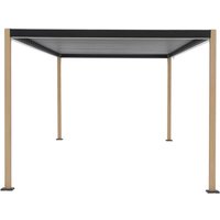 Louvered pergola with rounded legs aluminium 4x3m wood effect/anthracite - Imperial