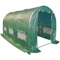 BIRCHTREE 4M (L) x 2M (W) x 2M (H) Polytunnel Greenhouse Pollytunnel With Galvanised 25mm Frame