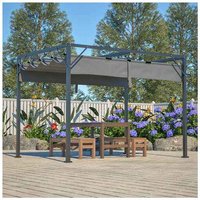 Birchtree - Steel Frame Pergola 3x2M pe Canopy Adjust Shade Shelter Backyard Grey