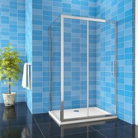 Biubiubath - 1900H Bathroom Sliding Shower 1600mm Door with 900mm side panel + 1600x900mm Tray Waste