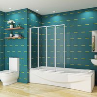 Biubiubath - 4 Fold Folding Bath Shower Screen Panel 1000x1400mm