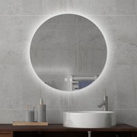 Biubiubath - 500mm Round Bathroom Mirror with Dimmable Lights, Anti-fog, Touch Switch
