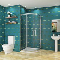 Biubiubath - 900x900x1900mm Quadrant Shower Cubicle Enclosure with 900x900mm Stone Tray Free Waste