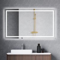 Biubiubath - Bluetooth Bathroom led Mirror with Dimmable Lights, 800x600mm Bathroom Vanity Mirror with Demister Smart Touch Control