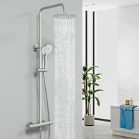 Biubiubath Mixer Shower Thermostatic Dual Head Round Rainfall Handset