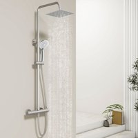 Biubiubath - Square Thermostatic Mixer Shower Dual Head Rainfall Head Handset Bathroom