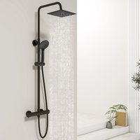 Biubiubath - Square Thermostatic Mixer Shower With Rainfall Head Handset Bathroom