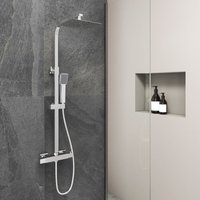 Biubiubath - Thermostatic Exposed Mixer Shower Height Adjustable Twin Head Square Set