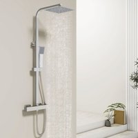 Biubiubath - Thermostatic Square Chorme Mixer Shower With Twin Head Handset