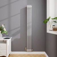 Biubiubath - Traditional Cast Iron Style Radiator Vertical 4 Column White 1800x200mm
