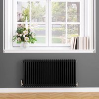 Biubiubath - Traditional Cast Iron Style Radiator Horizontal 4 Column Black 600x1190mm
