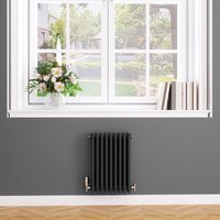 Biubiubath - Traditional Cast Iron Style Radiator Horizontal 4 Column Anthracite 600x425mm