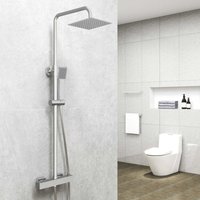 Biubiubath - Biubuibath Square Thermostatic Mixer Shower Set Exposed Twin Head Valve
