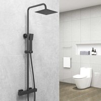 Biubiubath - Biubuibath Thermostatic Square Mixer Shower Set Twin Head Valve