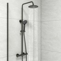 Biubiubath - Biubuibath Thermostatic Round Exposed Valve Mixer Shower Set Matte Black