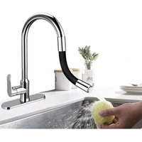 Black 360° Flexible Tap Extension - For Bathroom and Outdoor Kitchen, Total Length 50cm