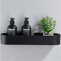 Linghhang - Black Aluminum) Shower Shelf - No Drilling - Installation with Mounting Tape or Industrial Strength Glue