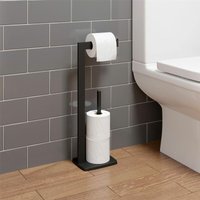 Architeckt - Black Square Toilet Roll Holder Free Standing Bathroom Accessories - Black