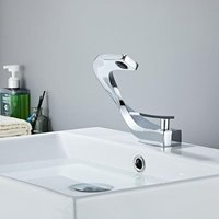 Black Bathroom Faucet, Elegant Design Sink Mixer Tap, Single Hole Faucet, Brass, Silver