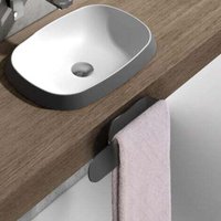 (Black) Bathroom Towel Rack, Adhesive Wall-Mounted Towel Holder, 23cm Bathroom Towel Rack without Drilling, Stainless Steel Towel Holder