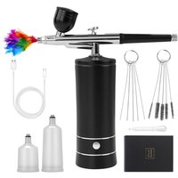 Linghhang - Black) Cordless Airbrush Kit with Compressor, Portable Mini Airbrush, Rechargeable Nail Airbrush, Model Painting