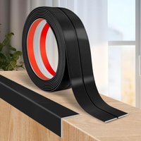 Black corner protector, 6 cm x 1 m, 1 roll, self-adhesive and flexible indoor and outdoor corner protector
