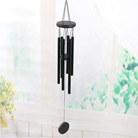 Black Outdoor Wind Chime, Large Wind Chime Made of 6 Beautiful Aluminum Tubes, A Beautiful Keepsake and Gift for Family, Friends, Garden, and Patio.