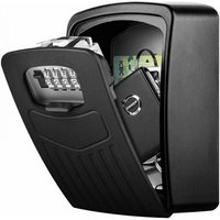 (Black) Premium Key Cabinet, Large Key Safe with 4-Digit Code, Secure Wall-Mounted Key Box for Indoor and Outdoor Use, for Home Office, Garage,
