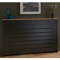 Vale Designs - Galiflo Black Radiator Cover with Storage Drawer 1500 x 955mm Large