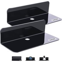 Black - Set of 2 Wall Shelves to Expand Wall Space - 9" No Drilling Acrylic Shelf for Bedroom, Bathroom, Kitchen, Living Room, Office.