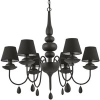 Ideal Lux - Blanche - 6 Light Multi Arm Chandelier Black Finish, E14