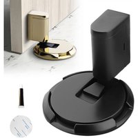 Black zinc alloy magnetic door stop, solid magnetic door stop with adhesive and screws, 1 piece