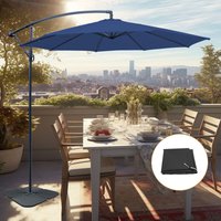 Greenbay - Blue Banana Garden Parasol Patio Hanging Umbrella Cantilever w/ Base Cover