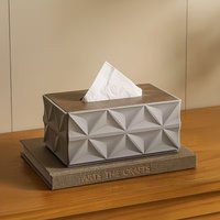 Wooden Effect Tissue Box With Lid – Modern Paper Container, Ideal for Bathroom, Home, and Office, Durable and Reusable