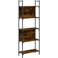 Bookshelf 5-Tier Smoked Oak 60.5x24x166.5 cm Engineered Wood Vidaxl