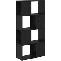 Bookshelf Black oak Engineered wood 60 x 24 x 124 cm Vidaxl