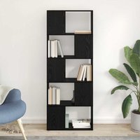 Bookshelf Black oak Engineered wood 60 x 24 x 155 cm vidaXL