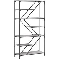Vidaxl - Bookshelf Grey Sonoma 91x36x176 cm Engineered Wood and Steel
