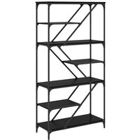 Bookshelf Black Oak 91 x 36 x 176 cm Engineered Wood vidaXL