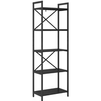 Bookshelf Black Oak 56 x 34 x 171 cm Engineered Wood vidaXL