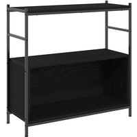 Bookshelf Black oak 80 x 30 x 78.5 cm Engineered Wood Vidaxl