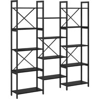 Bookshelf Black oak 156 x 25 x 167.5 cm Engineered wood Vidaxl